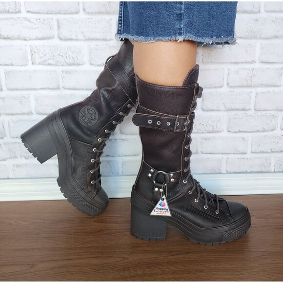 ⭐Chuck 70 De Luxe Heel XXHi Platform Buckles Heels Sz 5 Mens Boots Brown A15659C - Picture 4 of 7